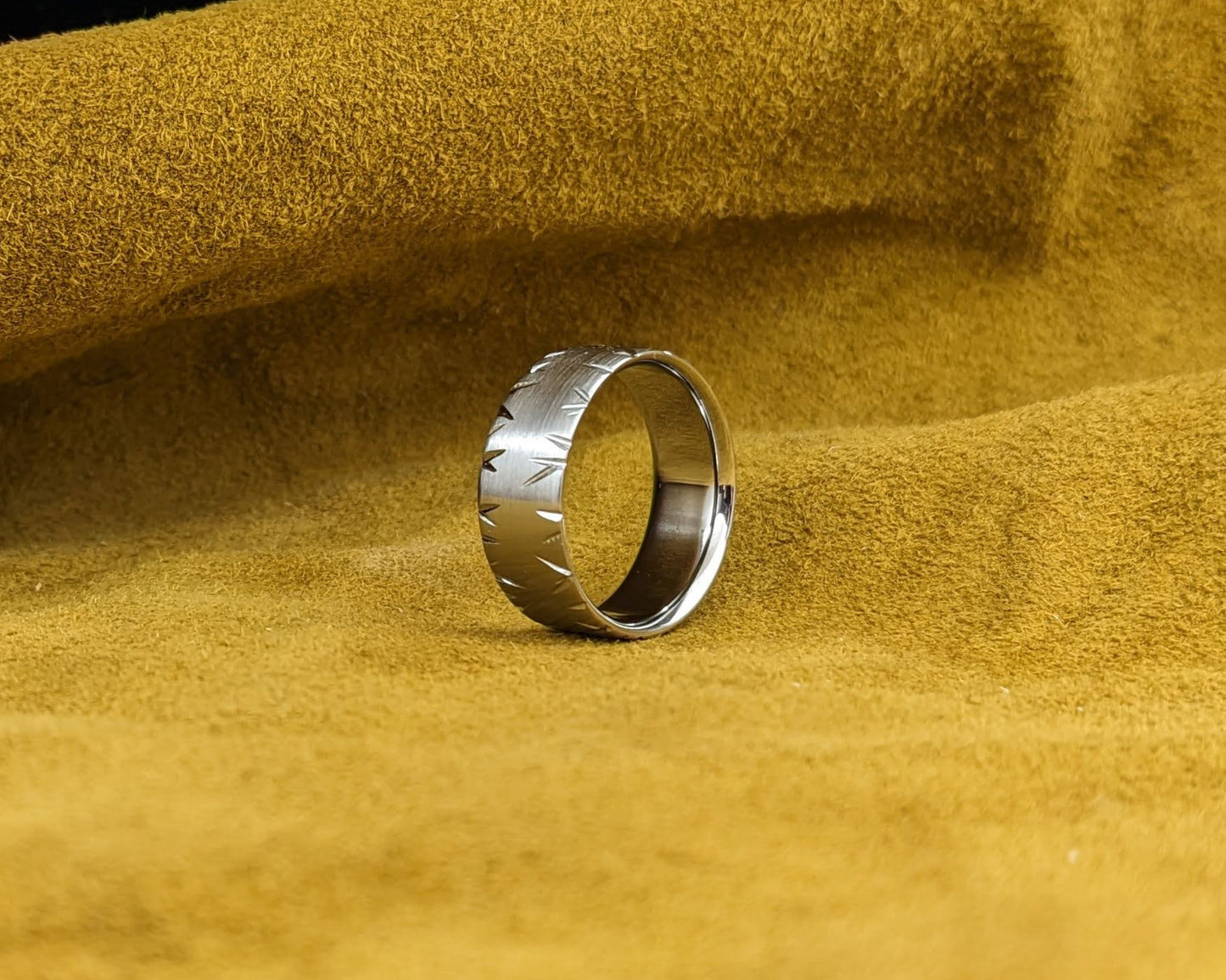 Brushed Double Shard Titanium Ring