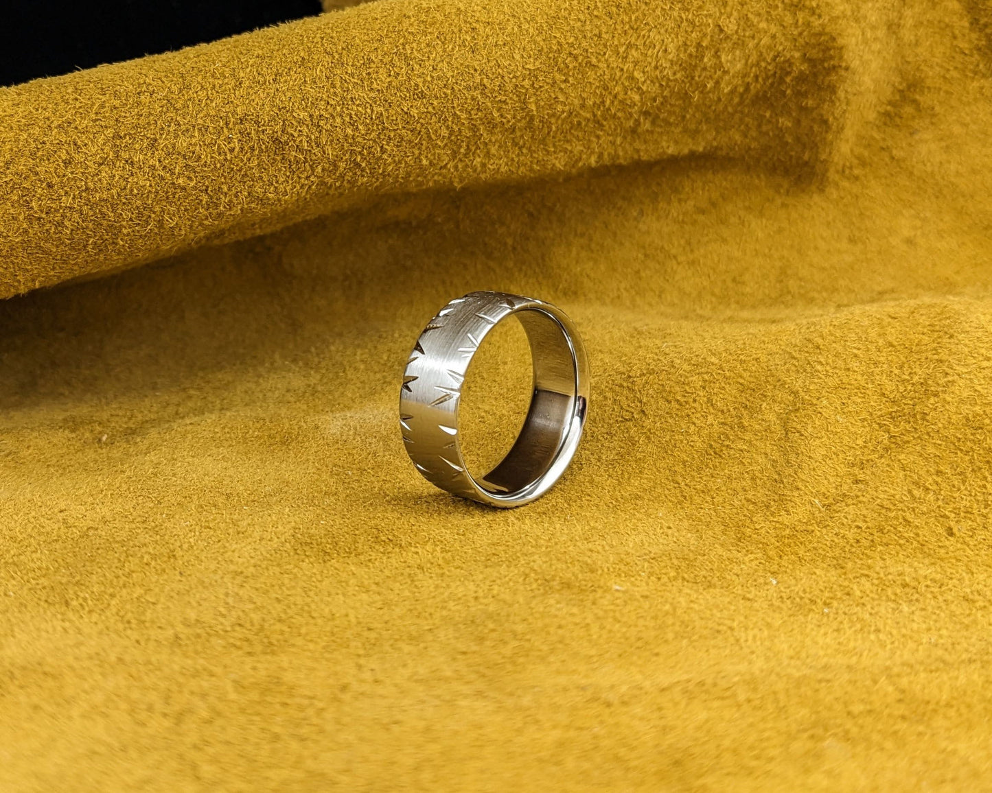 Brushed Double Shard Titanium Ring