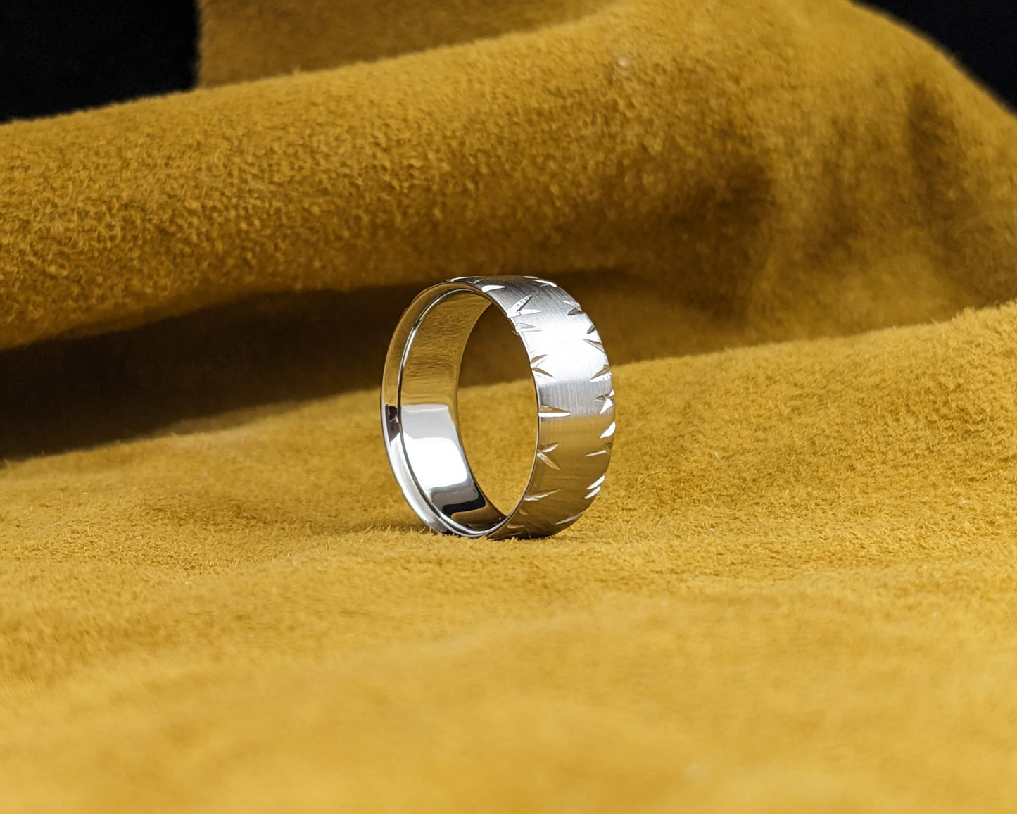 Brushed Double Shard Titanium Ring