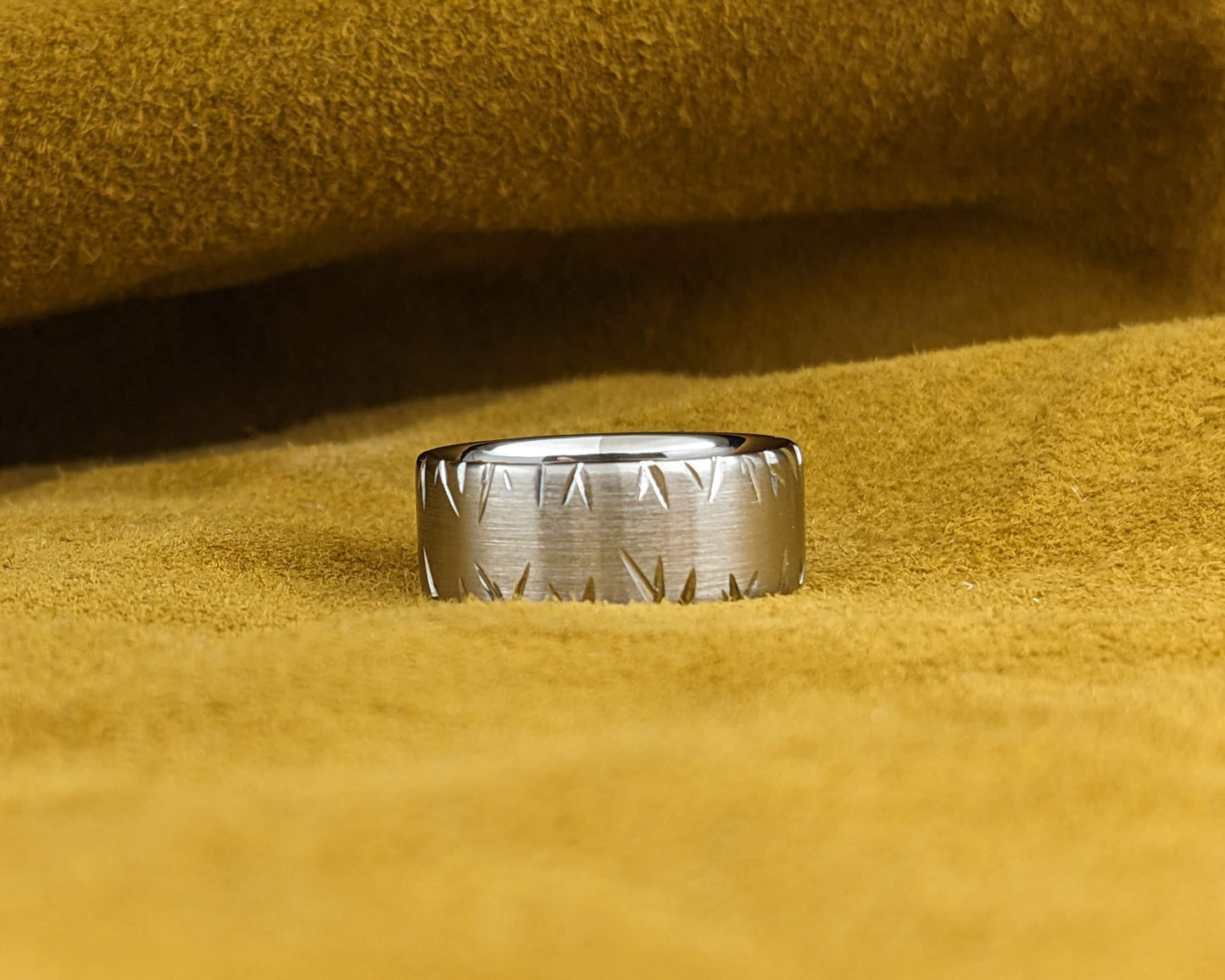 Brushed Double Shard Titanium Ring