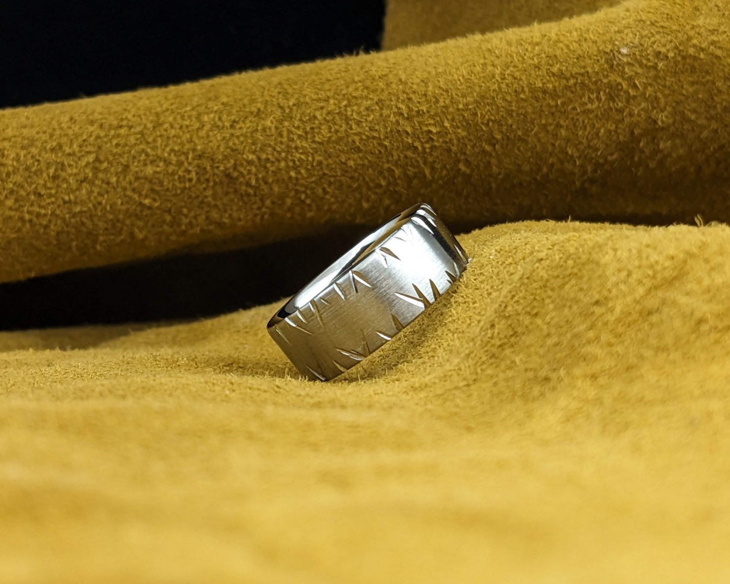 Brushed Double Shard Titanium Ring