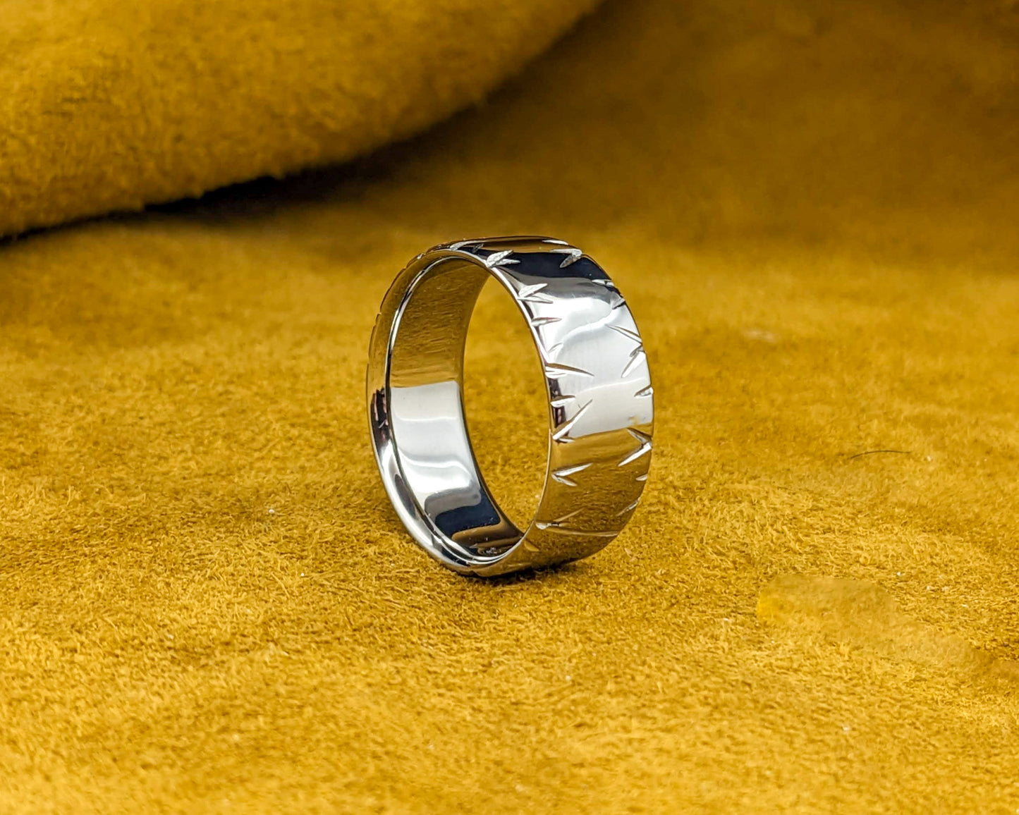 Mirror Finished Double Shard Titanium Ring